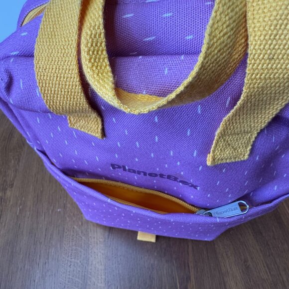 PLANETBOX Lunch Tote Bag Kids Backpack Purple & Yellow Pansy Dashes Planet Box - Picture 9 of 12